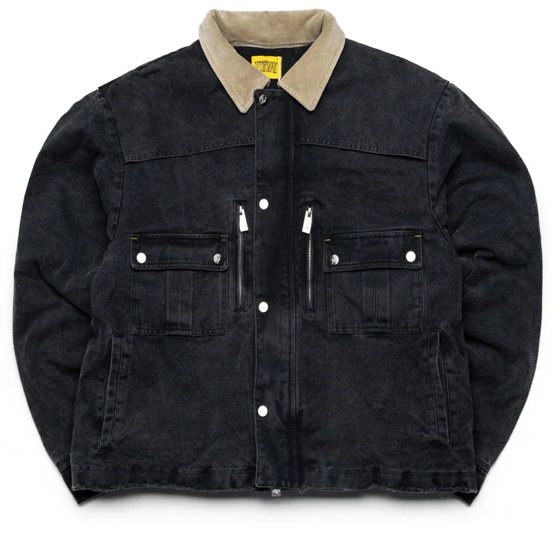Diet Starts Monday Hopkins Work Jacket - Vintage Black Hoodie Zip-Up Jacket Button-Up Jacket