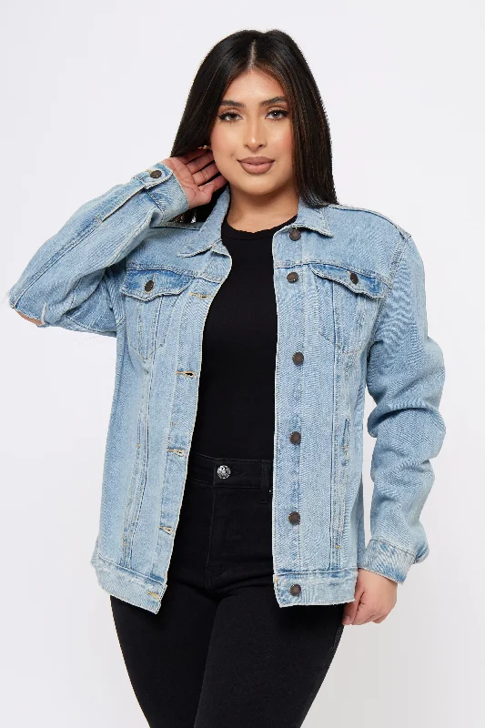 Early Bird - Oversize Boyfriend Jacket Hoodie Zip-Up Jacket Button-Up Jacket