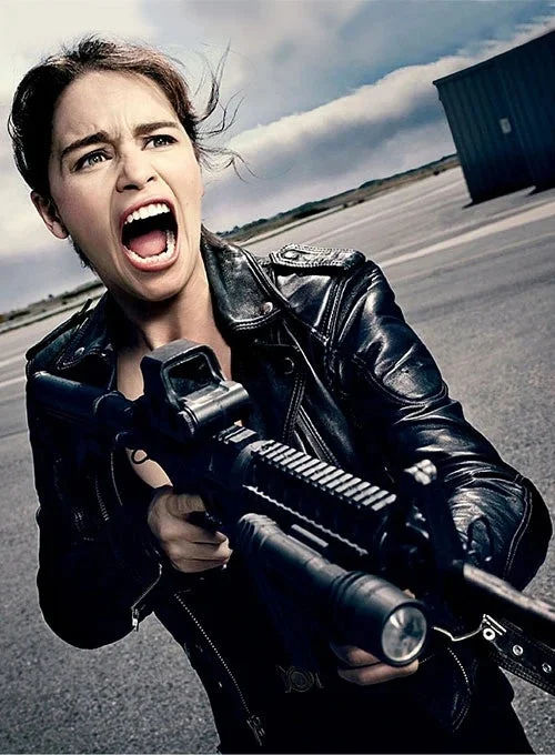 Emilia Clarke Terminator Genisys Genuine Leather Jacket Jacket Blazer Coat