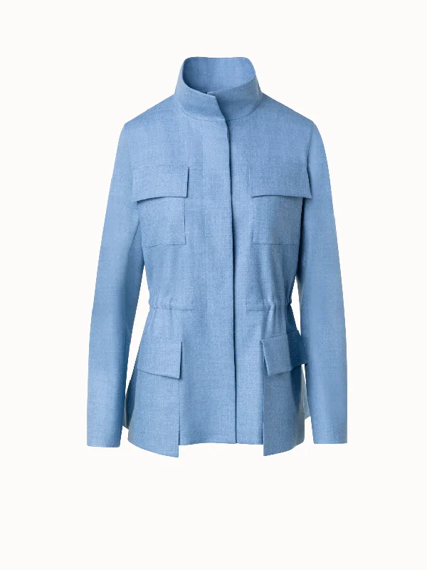 Flannel Jacket in Stretch Wool Fleece Jacket Down Jacket Parka