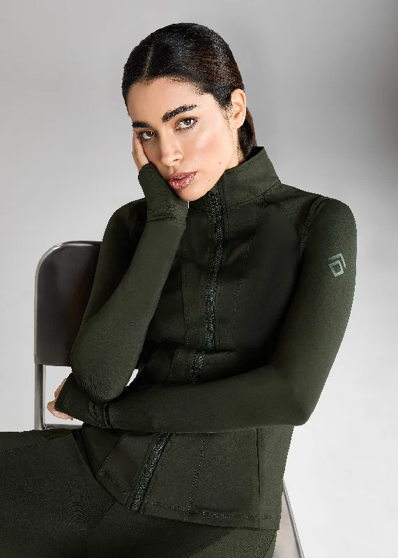 Forest Core Fitted Jacket Zip Front Button Front Snap Front