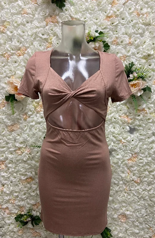 Front Twist Cut Out Dress IJoah 6A3930