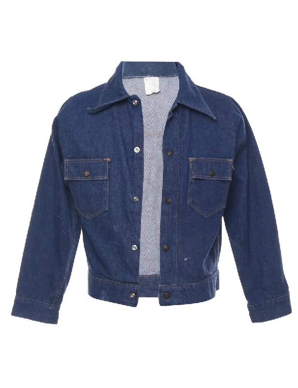 Indigo Denim Jacket - S Toggled Jacket Drawstring Jacket Belted Jacket