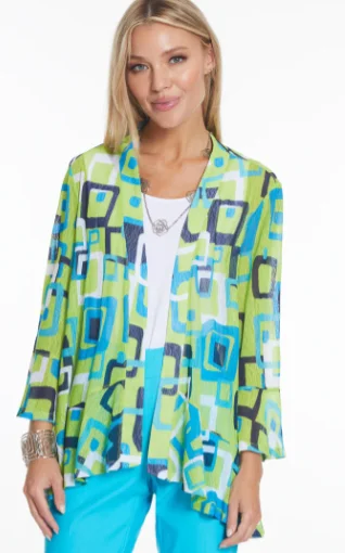 Jacket- Women-3/4 Flounce Sleeve circle hen Open jacket Cotton Jacket Linen Jacket Terry Jacket