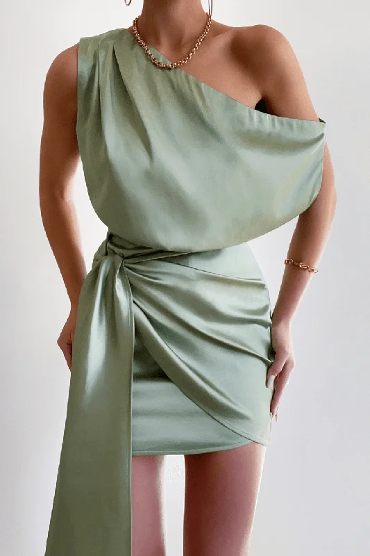 Kharisma Mini Dress - Sage Fashionable Party Mini Dress