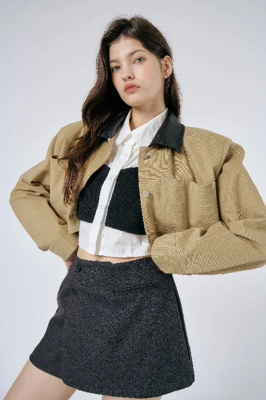 Lala Cropped Jacket Nylon Jacket Polyester Jacket Spandex Jacket