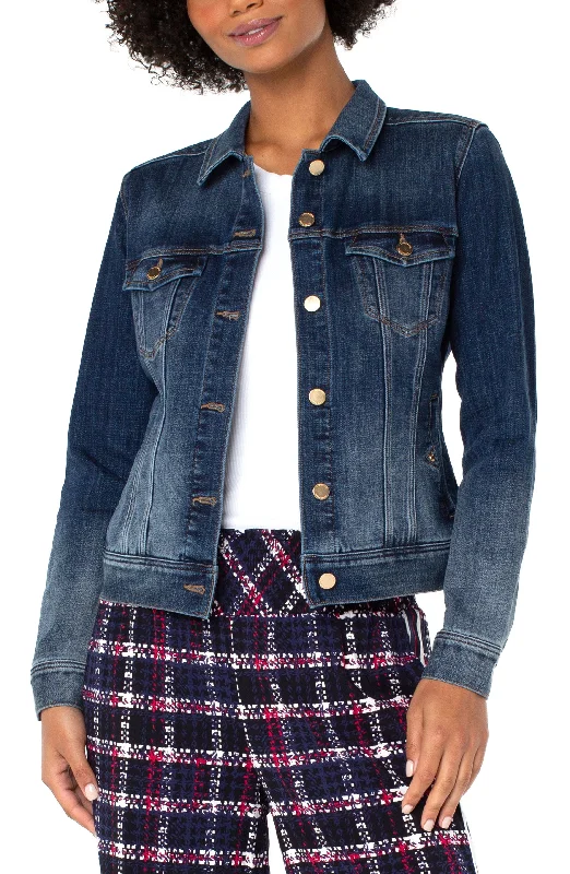 Liverpool Classic Jean Jacket (Glenrock) Front Pockets Side Pockets Patch Pockets