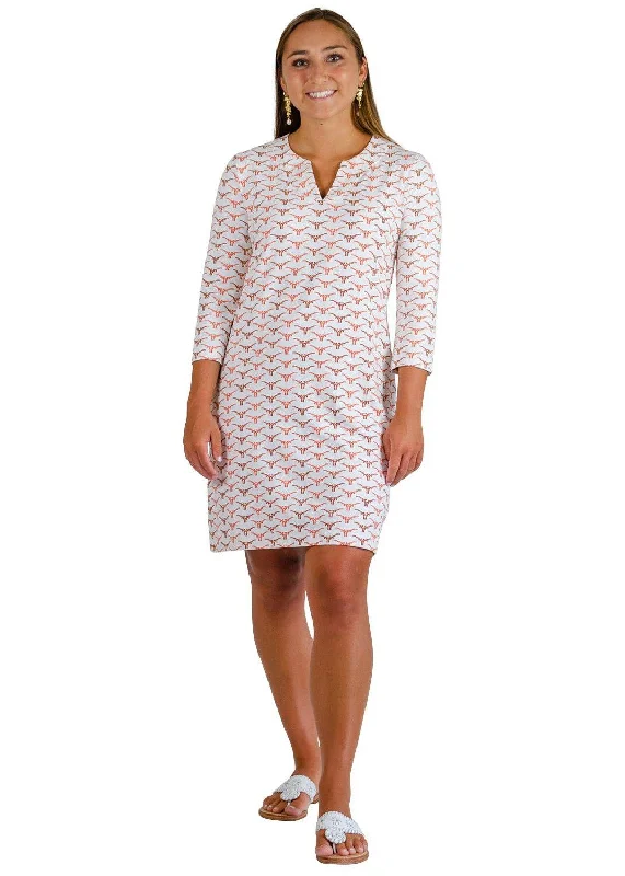Lucille Dress 3/4 - Texas Orange