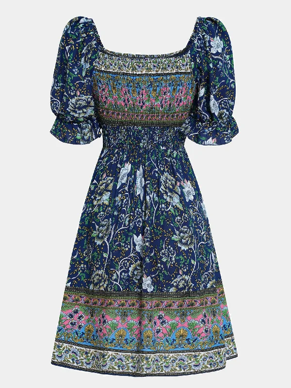 Midsize Boho Summer Daily Mini Dress Trendy Mini Dress with Belt