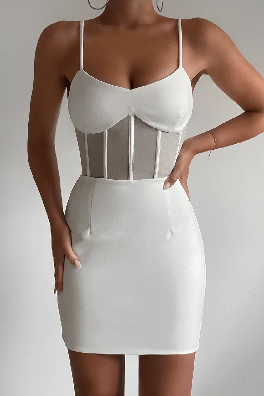 Onex Mini Dress - White Stylish Short Sleeve Mini Dress