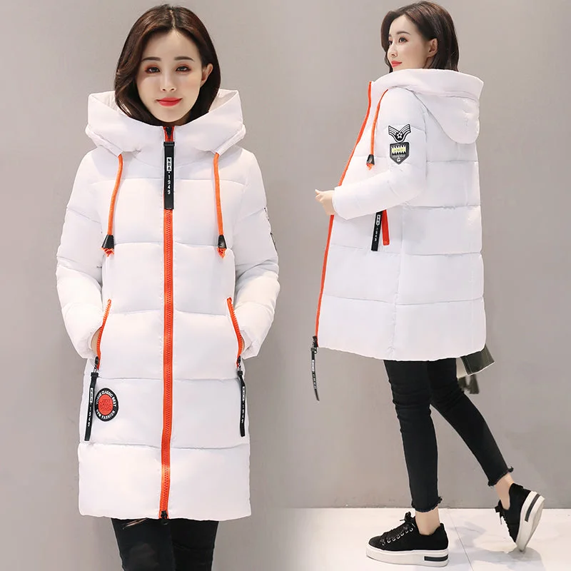 Parka Women 2019 Winter Jacket Women Coat Hooded Outwear Female Parka Thick Cotton Padded Lining Winter Female Basic Coats Z30 Faux Fur Fabric Real Fur Fabric Shearling Fabric