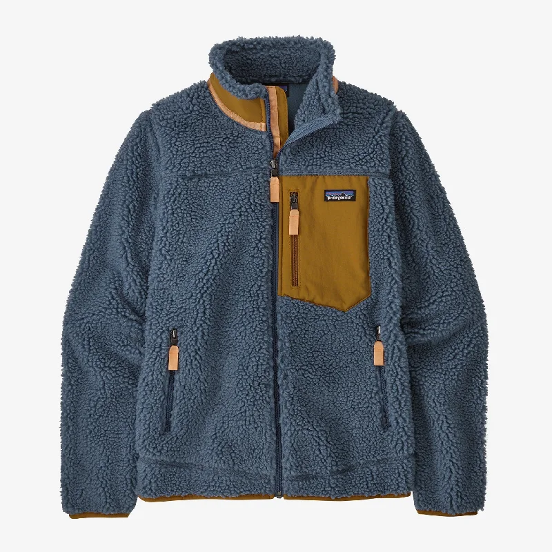 Patagonia Classic Retro-X Jacket-Utility Blue Notch Collar Peter Pan Collar Cowl Neck