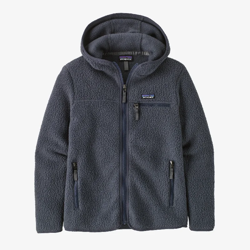 Patagonia Retro Pile Hoody Jacket-Smolder Blue Ribbed Jacket Pleated Jacket Ruffled Jacket