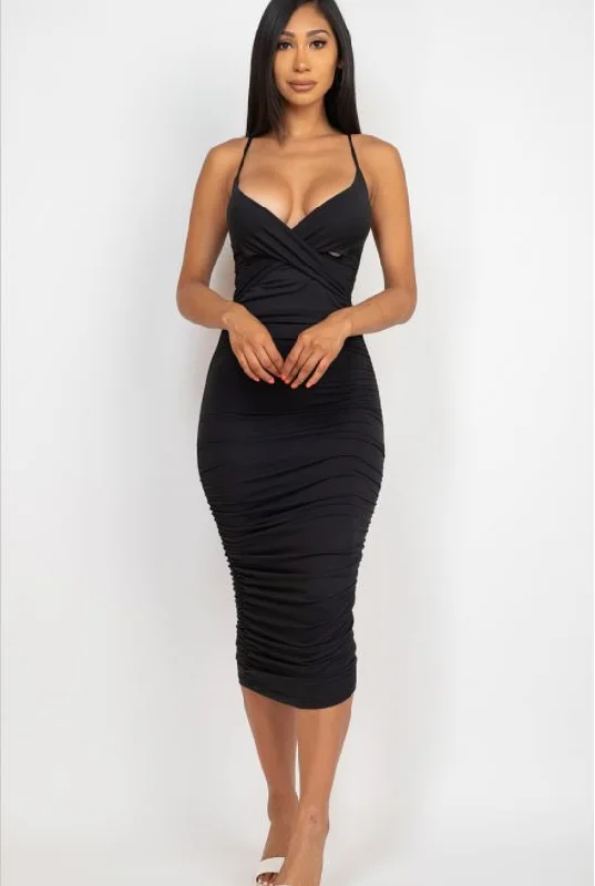 Ribbed Front Crossed Capella Dress 3222