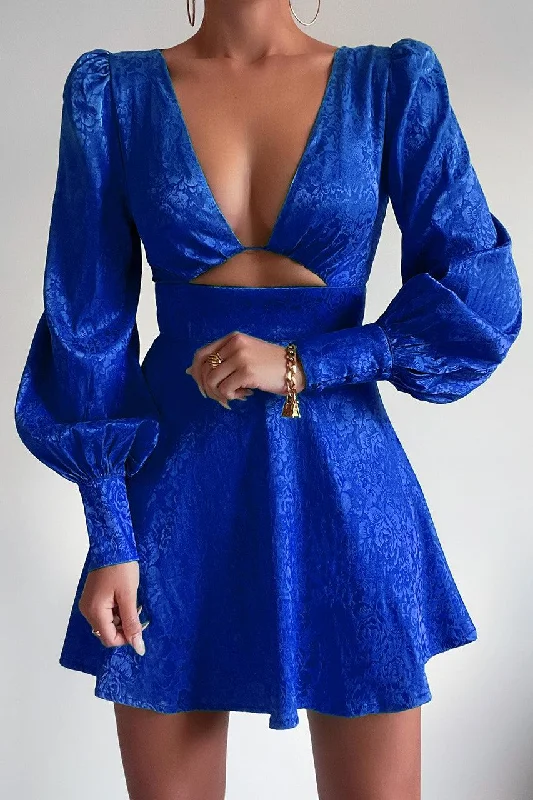 Rosalie Mini Dress - Royal Blue Comfortable Wrap Mini Dress
