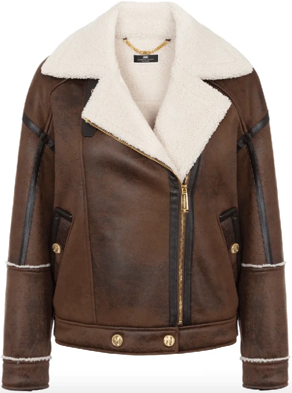 shearling lining faux-leather jacket Striped Jacket Polka Dot Jacket Floral Jacket