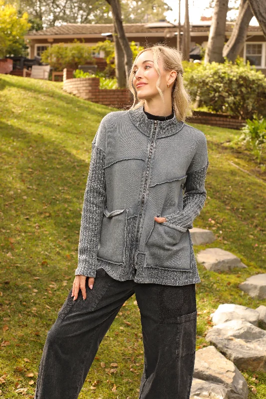 Shelly Jacket - 2GFL5182 Notch Collar Peter Pan Collar Cowl Neck