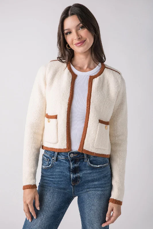 THML Contrast Trim Lady Jacket Herringbone Jacket Checkered Jacket Solid Jacket