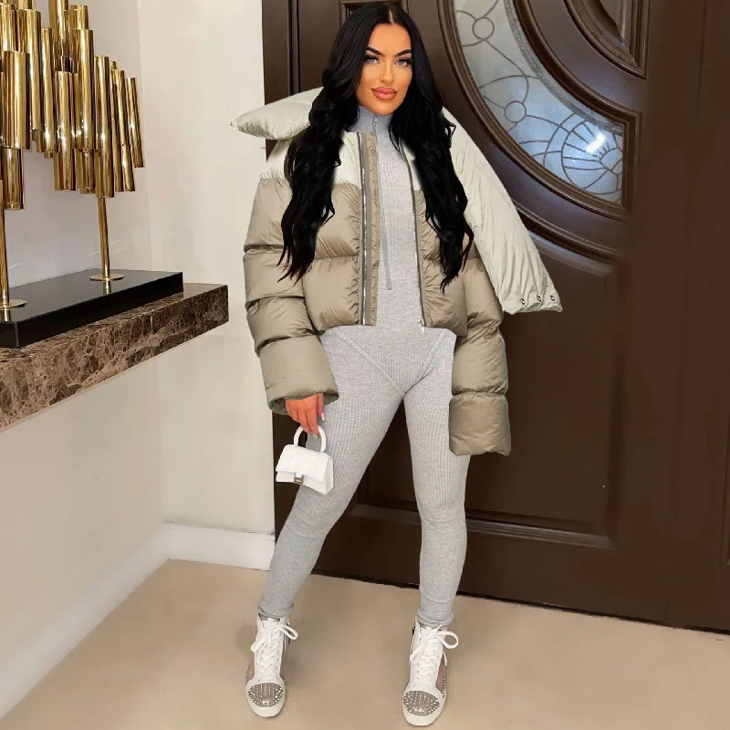 Turtleneck Scarf Design Women's Cotton Clothes Jacket Coat(CL10967) Quilted Jacket Puffer Jacket Insulated Jacket