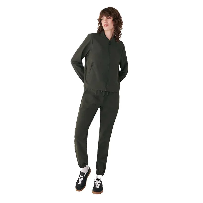 Women's Momentum Tech Bomber Jacket - Olive Knit Jacket Woven Jacket Fleece Jacket