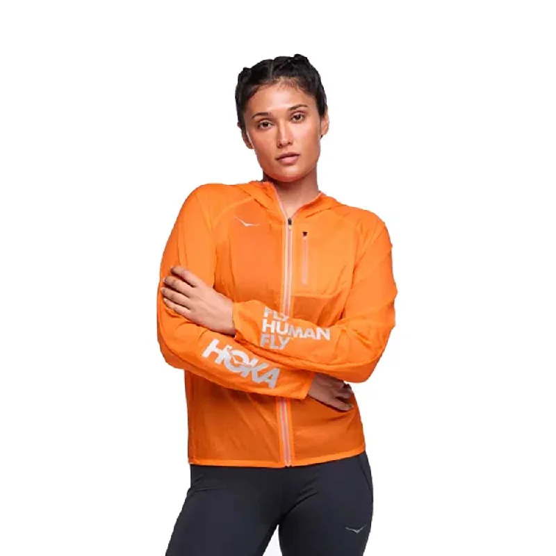 Women's Skyflow Jacket Viz - Electric Tangerine Ribbed Jacket Pleated Jacket Ruffled Jacket