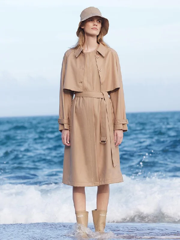 Worsted Wool Trench Coat (Jacket+Vest Dress)