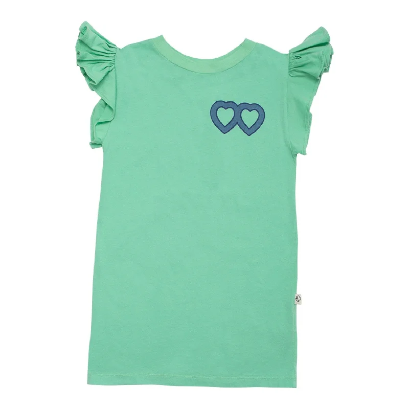 WYNKEN TROPICAL GREEN FRILL DRESS