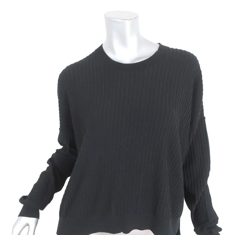 Acne Studios Sweater Issy Rib Knit Black Size Medium Crewneck Pullover Elegant Classic Vintage