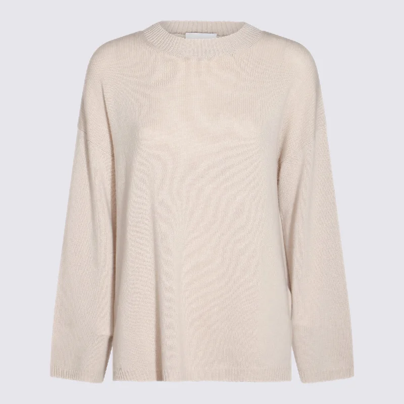 Allude Sweaters Beige Sequined Glittery Shiny
