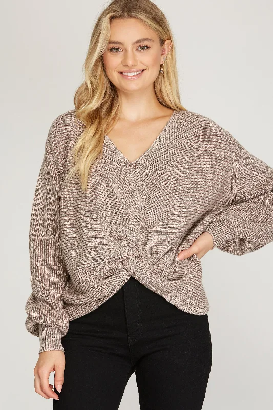 Twisted Knit Sweater Spandex Rayon Corduroy