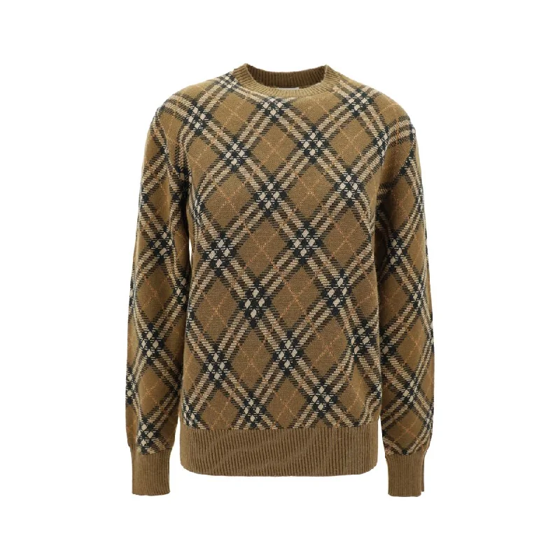 Burberry Sweater Striped Floral Plaid