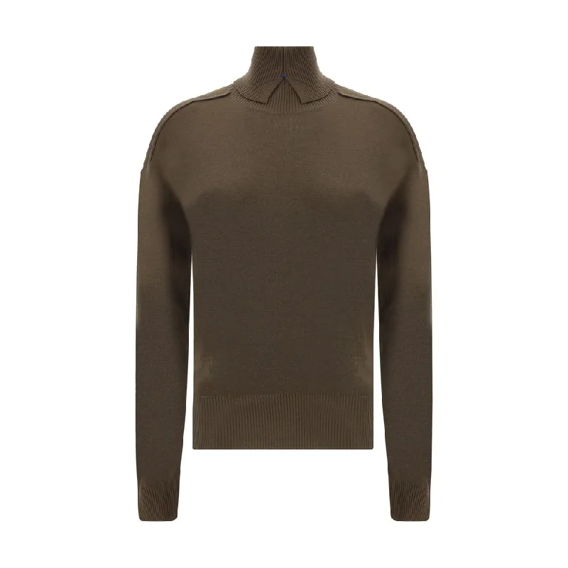 Burberry Turtleneck Sweater Zippered Front Buttoned Front Snap Front