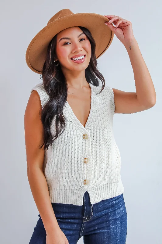 Cozy Guarantee Ivory Sweater Vest Soft Cozy Warm