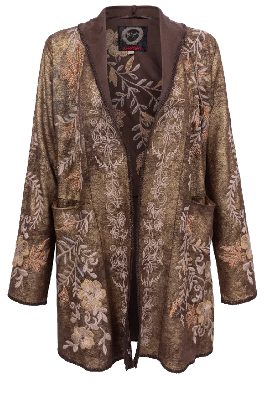 Johnny Was Biya Metallic Sweater Spandex Blend Rayon Blend Denim Blend