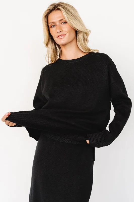Laurent Sweater | Black Fitted Slim Tailored