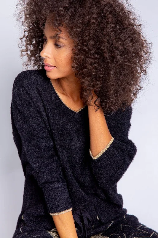 Long Sleeve Shinning Star Sweater Graphic Sweater Embroidered Appliqued