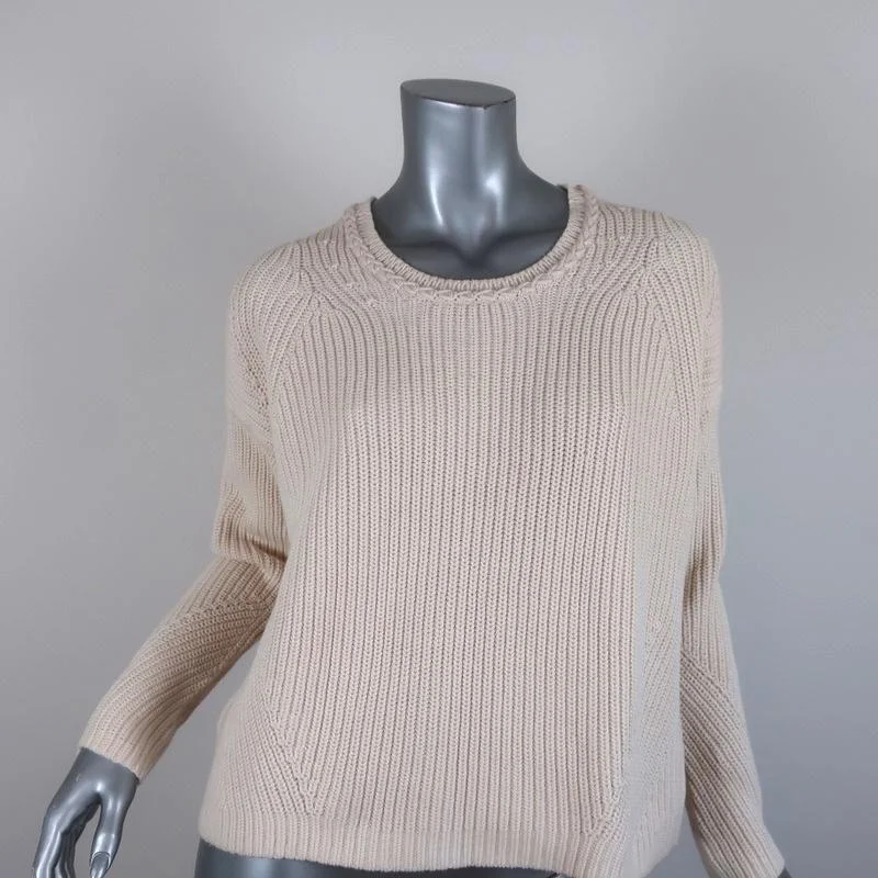 Paul & Joe Sister Sweater Neron Ivory Ribbed Knit Size 2 Crewneck Pullover Cotton Fabric Linen Fabric Terry Fabric