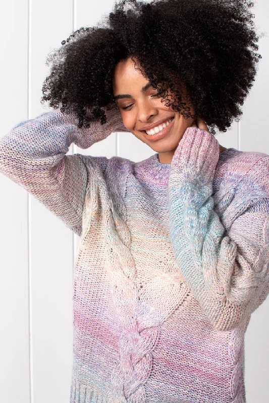 Tribal Mock Neck Sugar Plum Sweater Handmade Hand-knitted Hand-woven