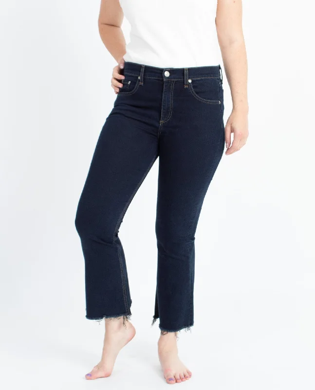 "10 Inch Crop Flare" Jeans Trendy Skinny Fit Jeans