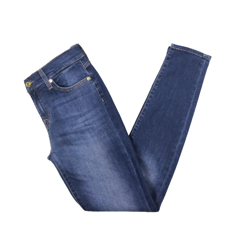 7 For All Mankind Womens Denim Stretch Skinny Jeans Casual Distressed Skinny Jeans