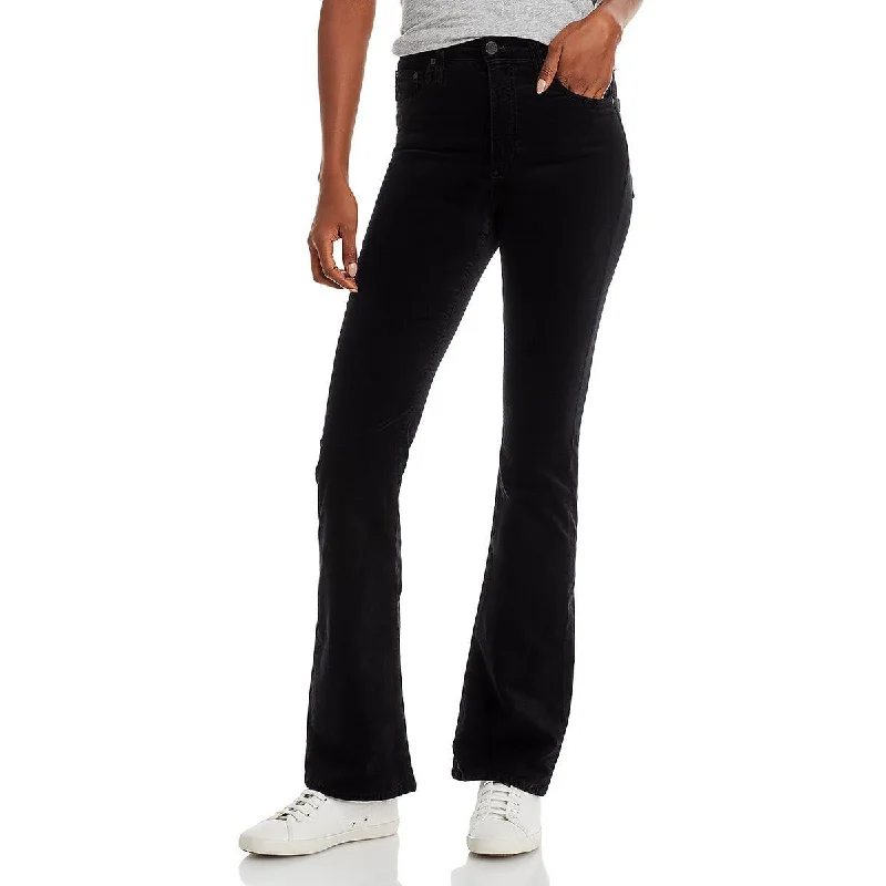 AG Adriano Goldschmied Womens Velvet High Rise Bootcut Jeans Trendy Wide-Leg High-Waist Denim