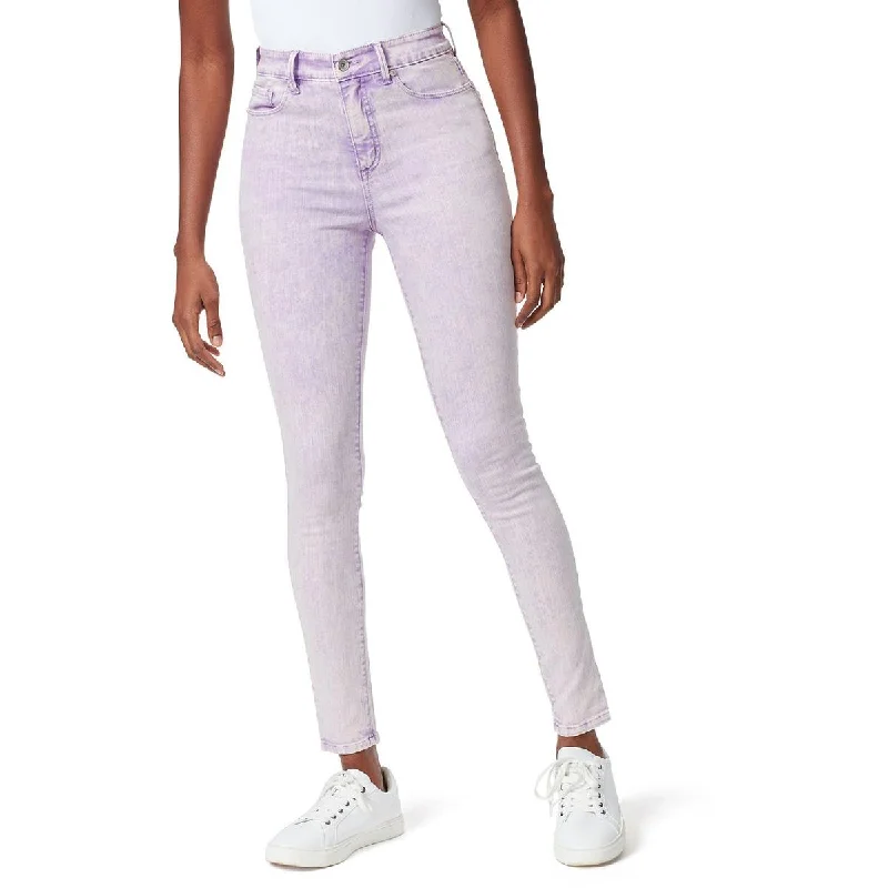 Anne Klein Womens Denim Faded Skinny Jeans Comfortable Flare Leg Jeans