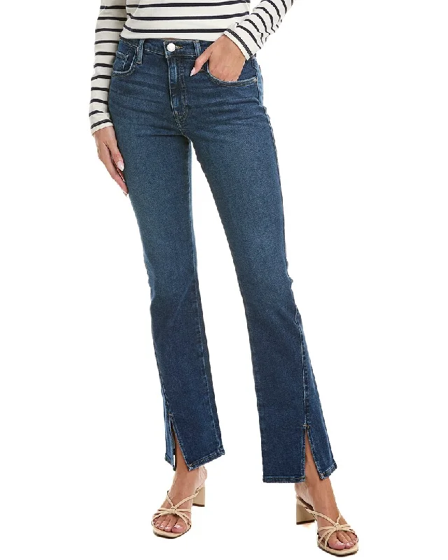 Hudson Jeans Barbara High-Rise Indigo Bells Baby Boot Jean Cozy Wide-Legged Jeans