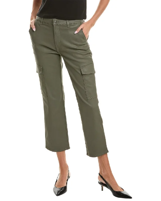 7 For All Mankind Logan Coated Cargo Jean Chic Rip-Detail High-Waist Jeans