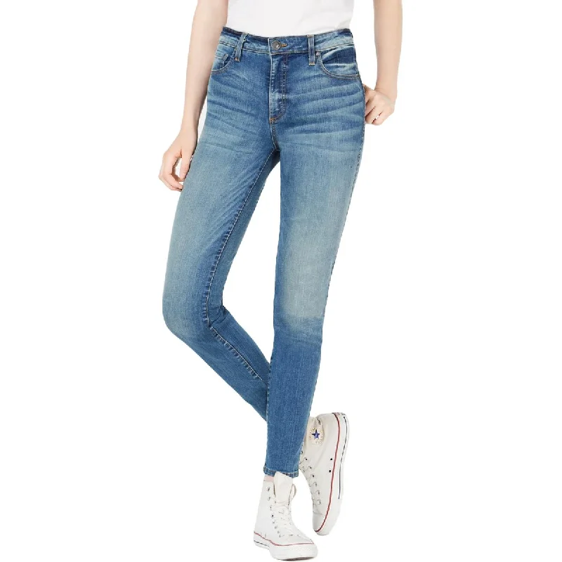 Womens Solid High Rise Skinny Jeans Fashionable Bootcut Jeans