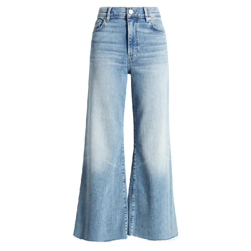 Frame Women's Le Palazzo High Waist Crop Wide Leg Jeans, Whimsy Casual Light Wash Jeans