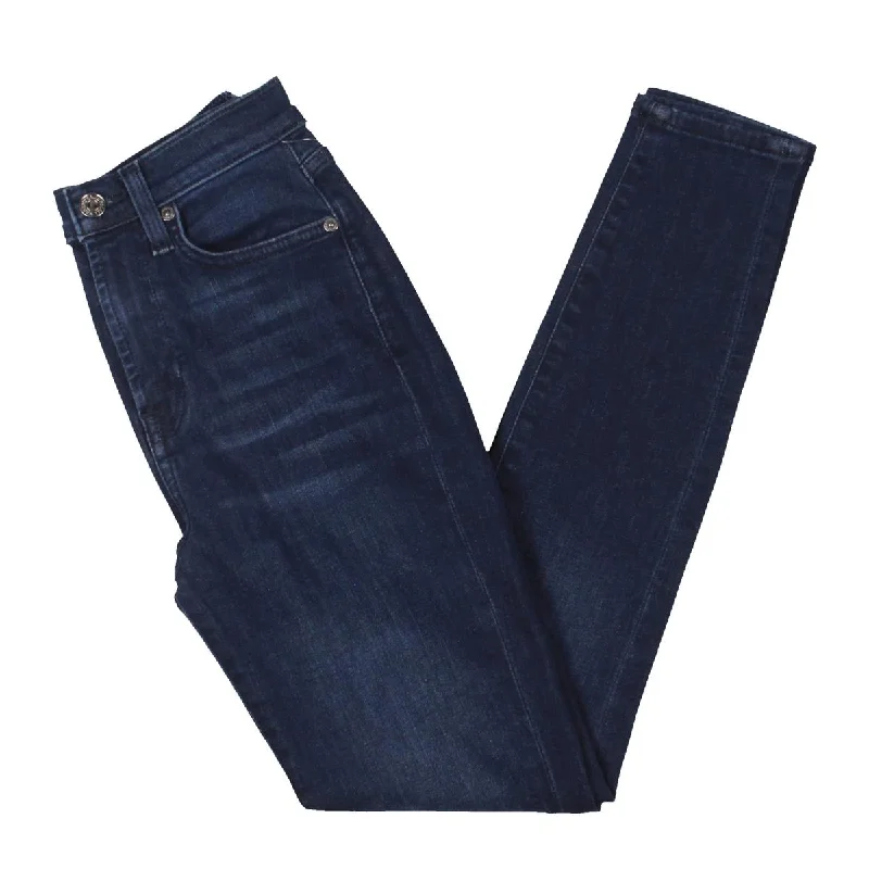 Gwenevere Womens High Waist Dark Wash Ankle Jeans Classic Black Denim Jeans