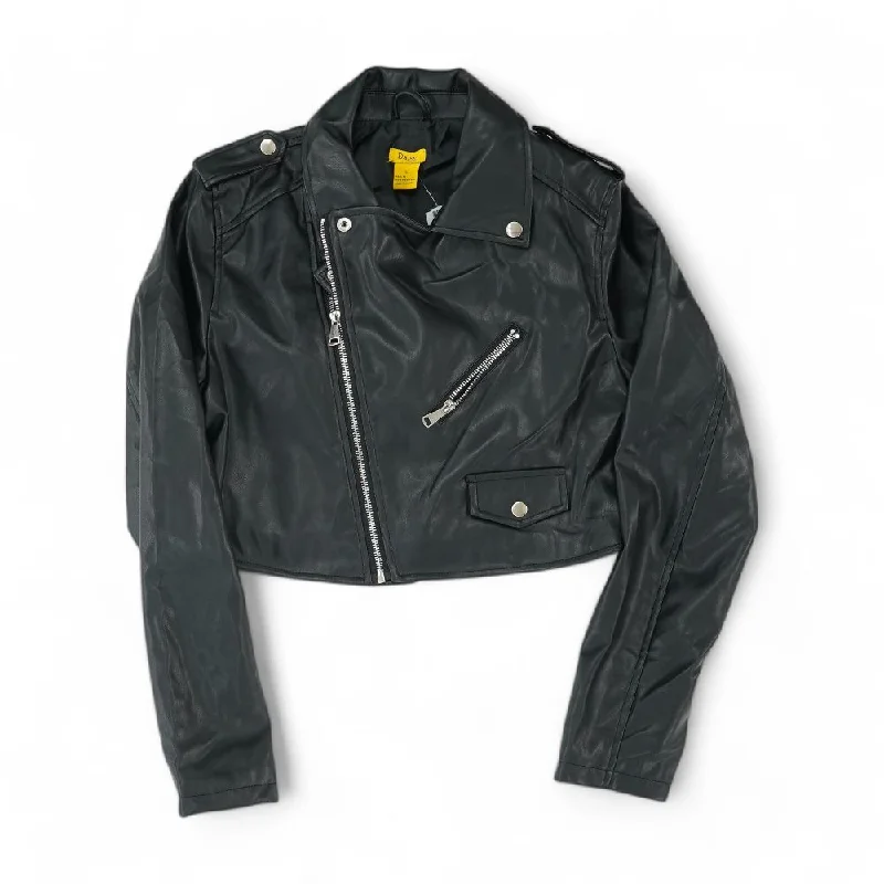 Black Solid Faux Leather Jacket Mesh Jacket Canvas Jacket Denim Jacket