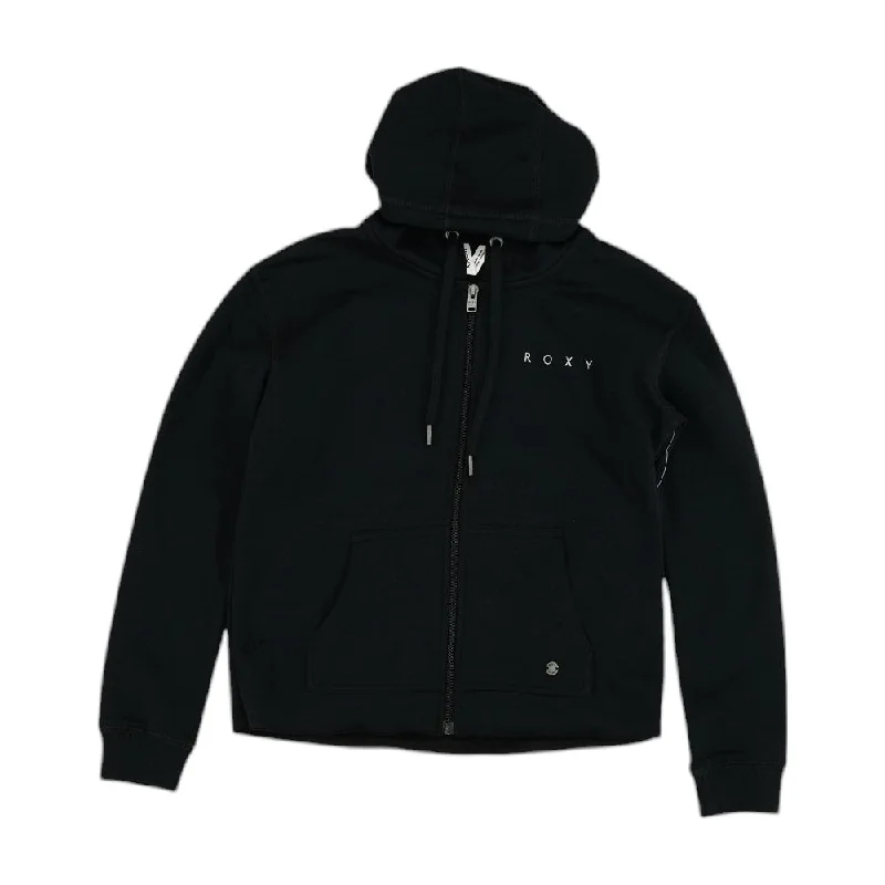 Black Solid Lightweight Jacket Tiered Jacket Buttoned Jacket Zippered Jacket