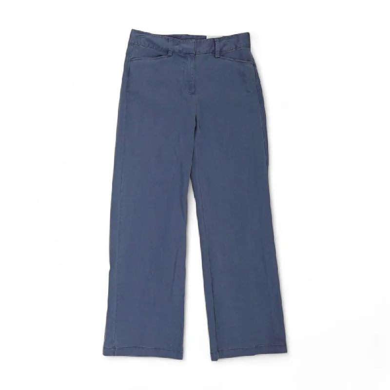 Blue Solid Mid Rise Wide Leg Jeans Elegant Skinny Leg Jeans